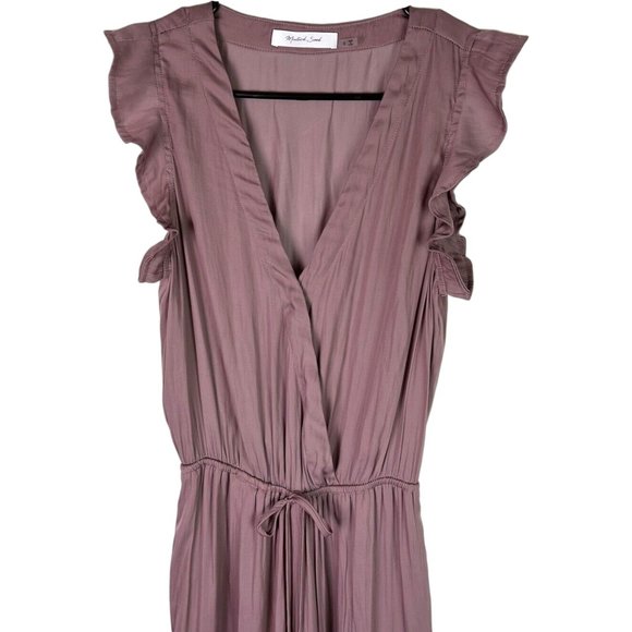 Mustard Seed V-Neck Flutter Sleeve Wide Leg Mauve Jumpsuit New w/Tag Women's Med - Picture 4 of 6